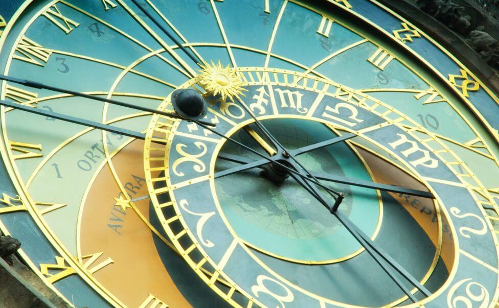 Close up detail of bohemian astronomical clock